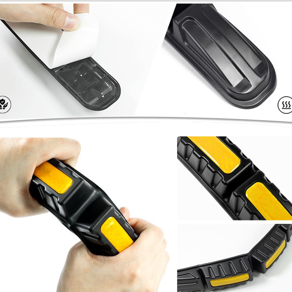 2pcs Car Body Reflective Anti-Scratch Protection Stickers Bumper Corner Anti-collision Decoration Strip Black Auto Accessories