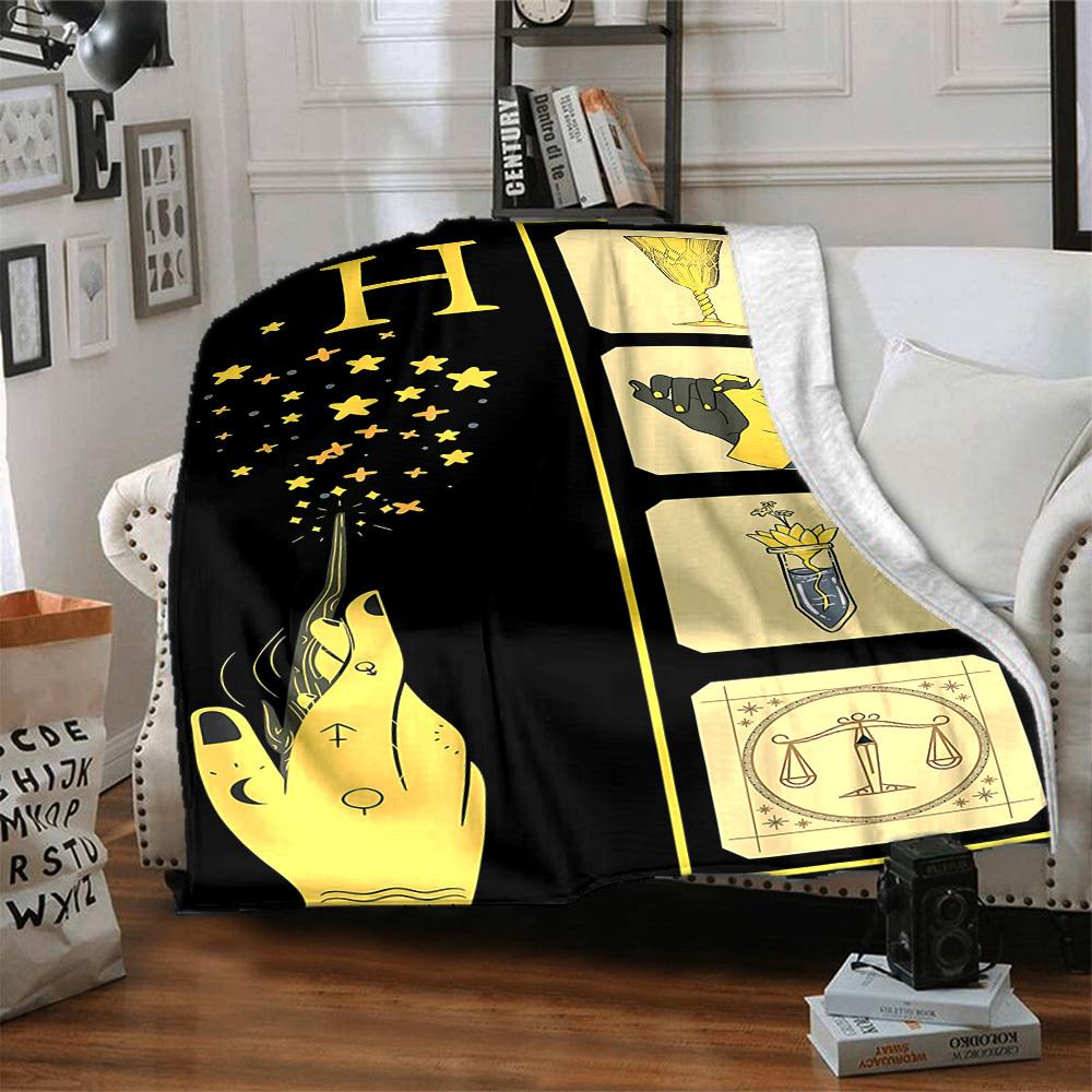 1pc Harry Potter Flannel Throw Blanket - HD Printed Lightweight Soft Warm All-Season Blanket for Sofa, Bed, Travel, Camping 054