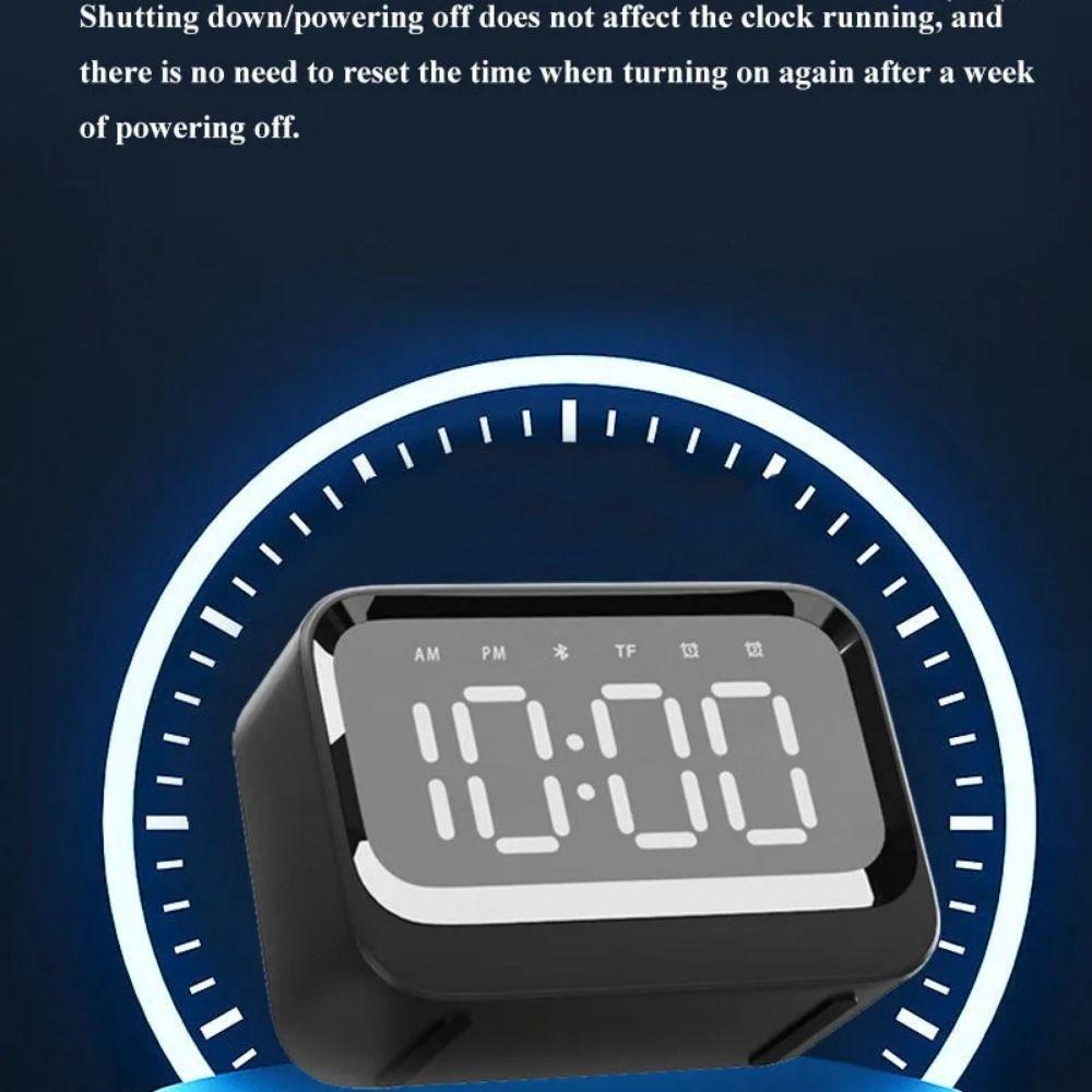 Multifunctional Digital Display Bluetooth Speaker Mini Portable Alarm Clock Stereo Sound FM Radio Gift