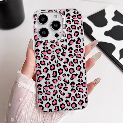 Pink Sexy Leopard Print Phone Case For Iphone 17 Air 16 15 14 11 13 12 Pro Max Durable Aesthetic Shockproof Matte Finish Cover
