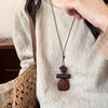 New Chinese-style Hollow Water Drop Long Necklace Women's Sweater Chain Simple Neck Accessories