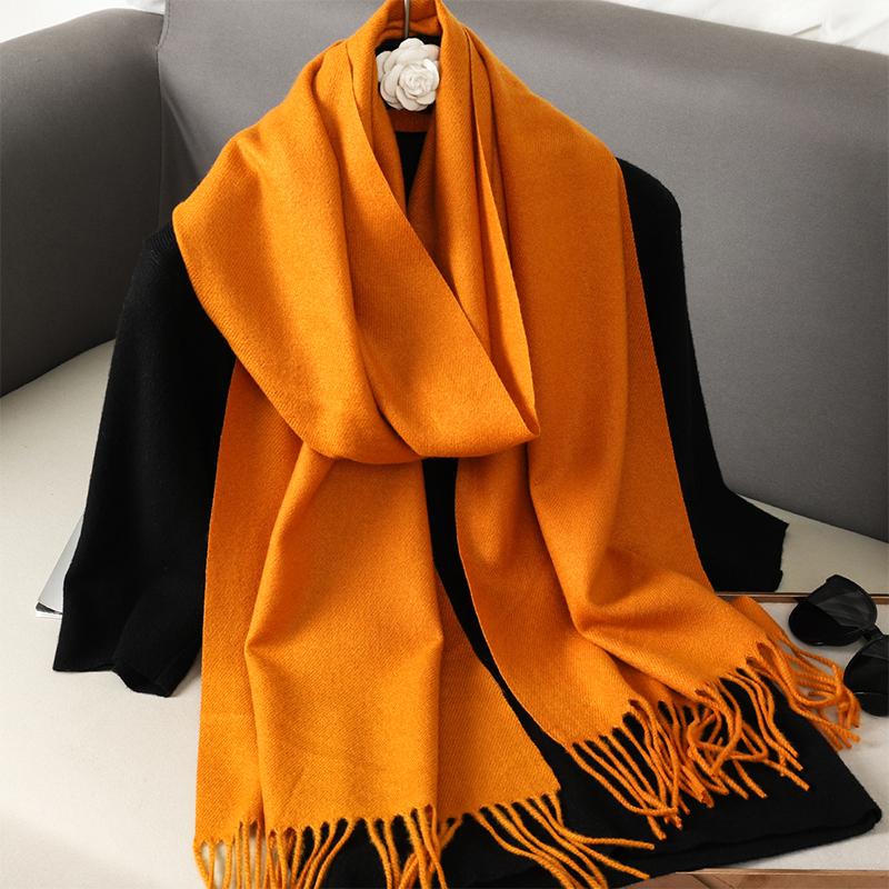 Nytt 62 farger Vinterskjerf for kvinner Langt Varmt Kasjmirskjerf Hijab Ensfarget Dame Sjal Wrap Kvinnelig Pashmina Bandana Hodeskjerf