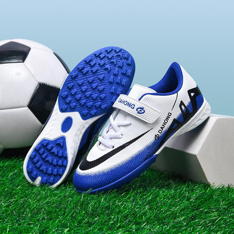 Velcro football shoes men and women broken nails adult TF boys children elementary school students training shoes man-made 29-39
