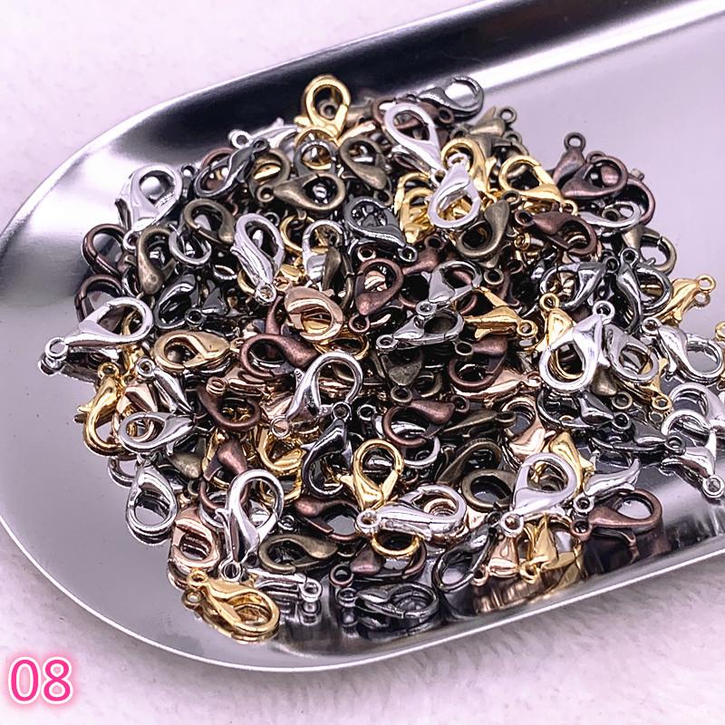 20 Stück 10/12/14mm Schmuckherstellung Lose Karabinerverschluss Klaue für Schmuckherstellung DIY Halskette Armband Zubehör