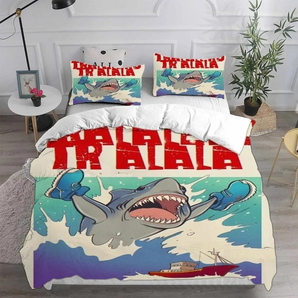 Ai Italský Brainrot Tung Tung Sahur Ložní soupravy Přehoz Přikrývka Povlak na peřinu Povlak na polštář Sady 2-3 kusy Domácí dekorace