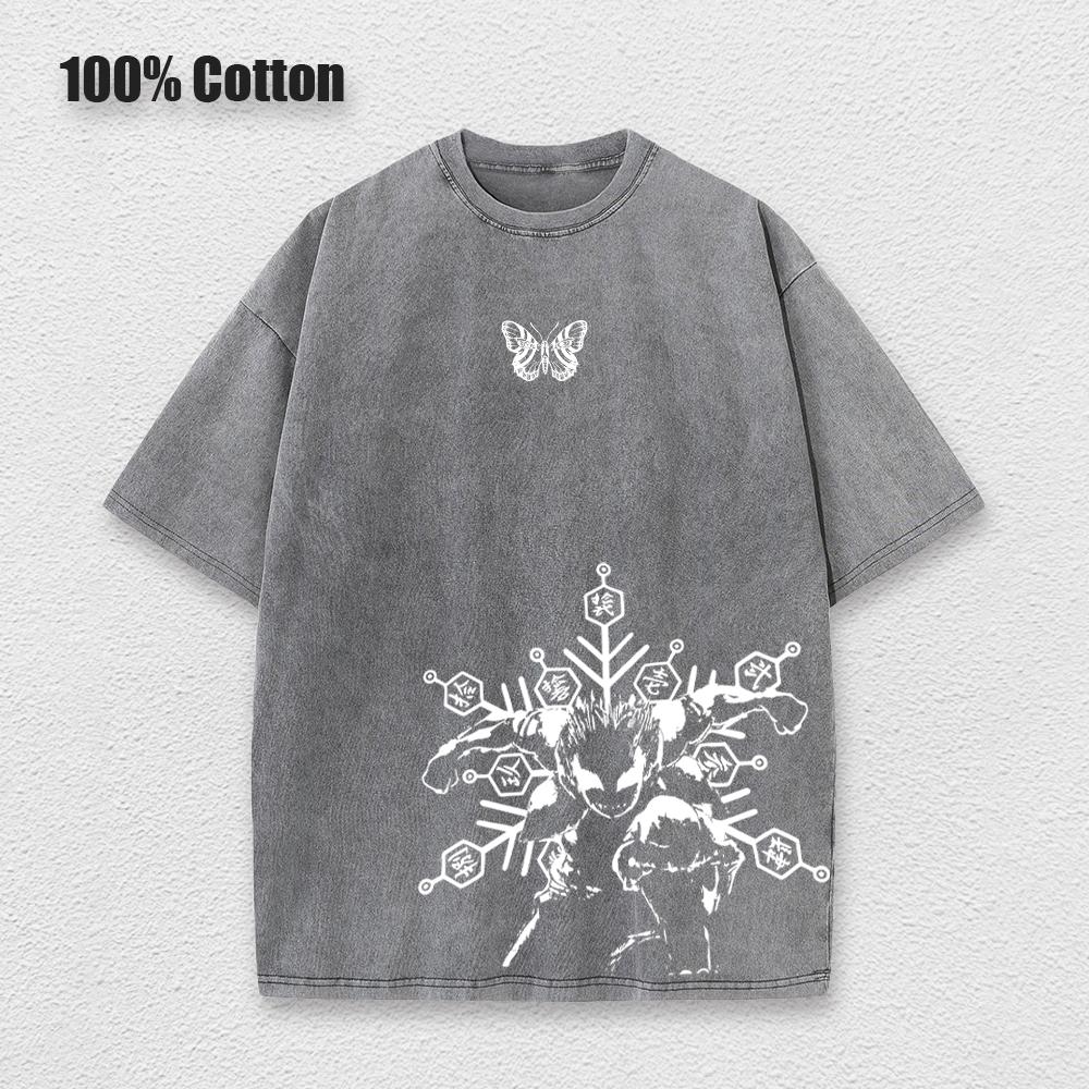 

Футболка с принтом аниме Demon Slayer Akaza Poster Performance Top для мужчин в стиле ретро Harajuku с короткими рукавами L