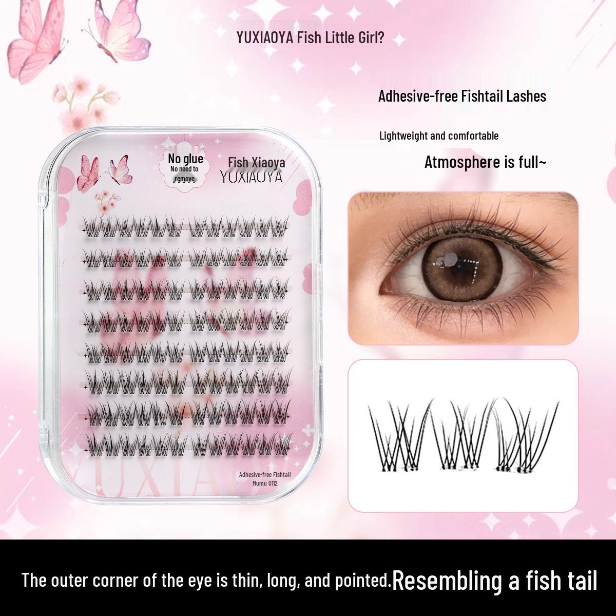 Yu Xia Ya Glue-Free Natural White Magnolia Eyelashes - Little Devil Girl Group Style