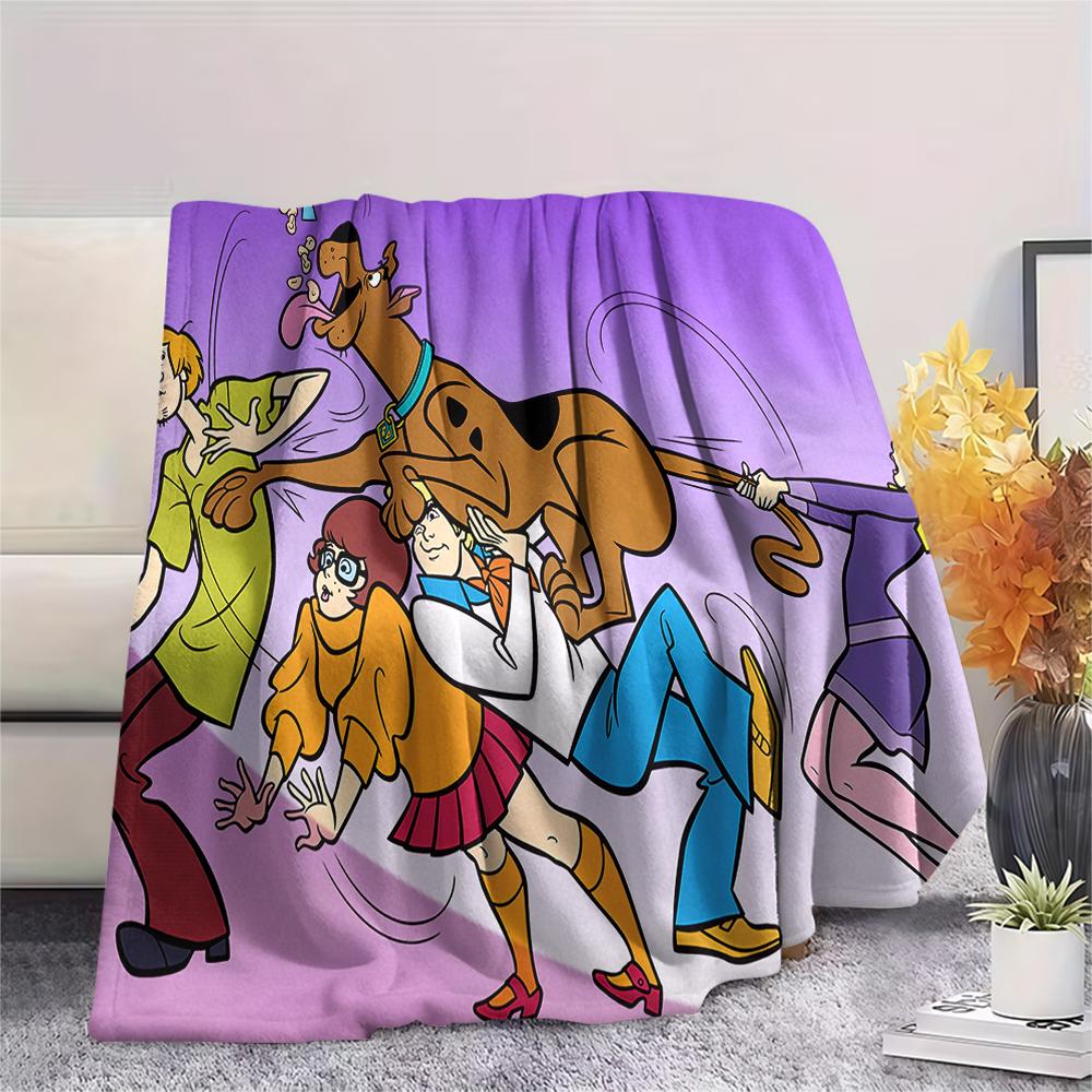 Scooby Doo Cute Cartoon Style Pattern Flannel Blanket, High Quality Comfortable for All Seasons, Home Decor, Warmth and Comfort, Perfect for Gifts.