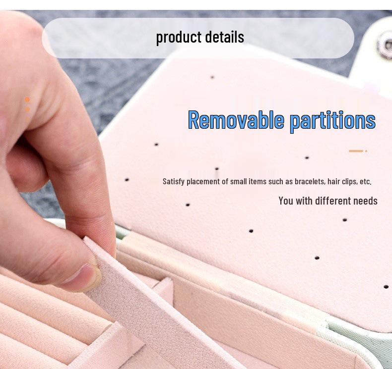 Compact Dustproof Jewelry Box for Earrings, Necklaces, and Rings - Double Layer Antioxidant Storage Solution