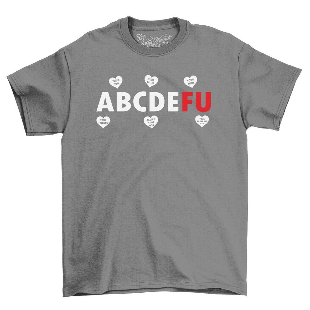ABCDEFU Novelty T-Shirt Valentines Day Gift Idea Boyfriend Girlfriend Husband