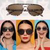 [uxcell] Square Polarized Sunglasses - Retro and Trendy Sunglasses - Unisex - CoffeePink (Brown Lenses)