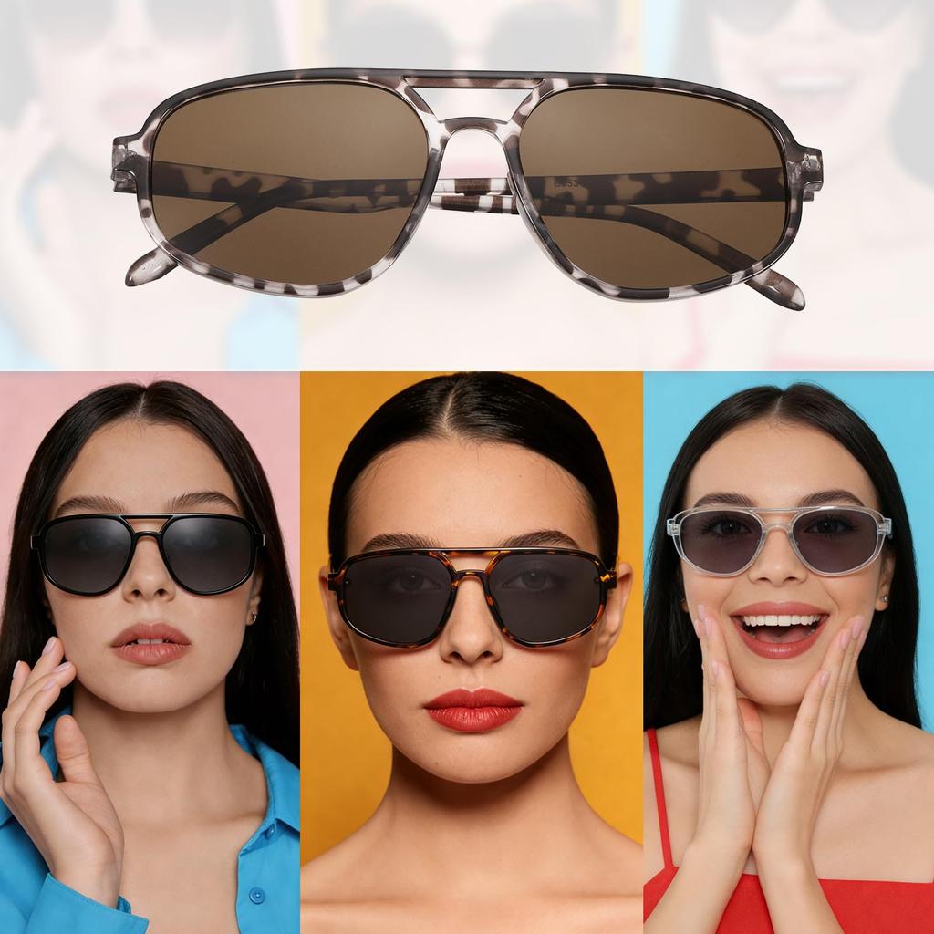 [uxcell] Square Polarized Sunglasses - Retro and Trendy Sunglasses - Unisex - CoffeePink (Brown Lenses)