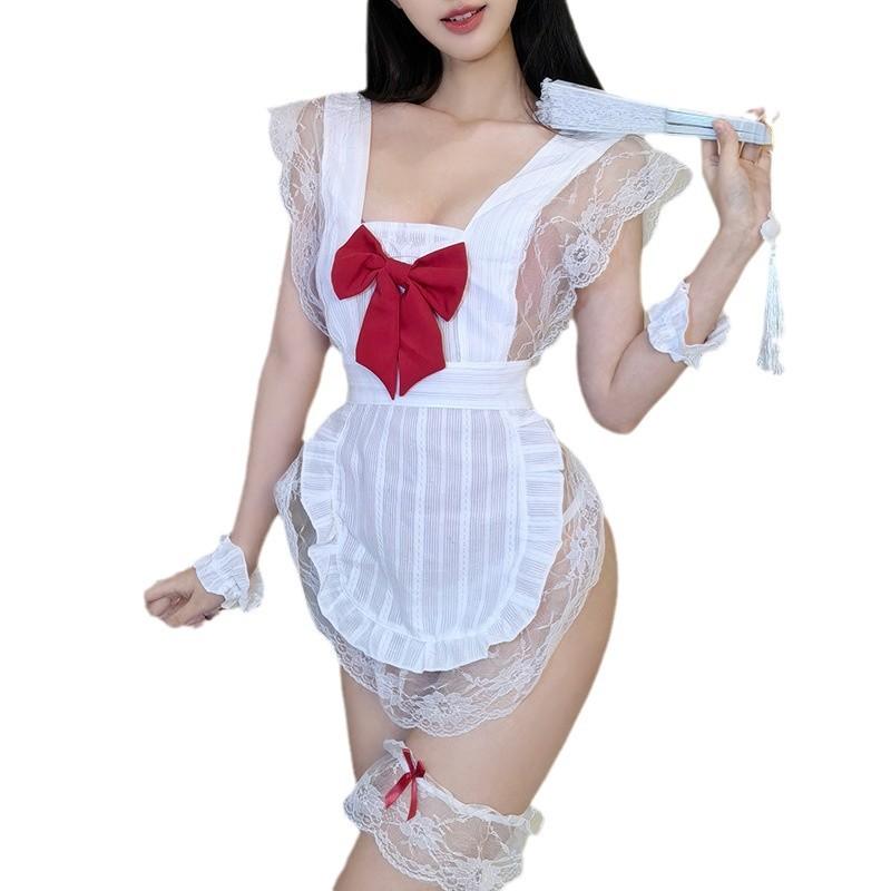 Sex lingerie sexy pure desire maid love suit bow apron maid lace uniform passion sex clothes