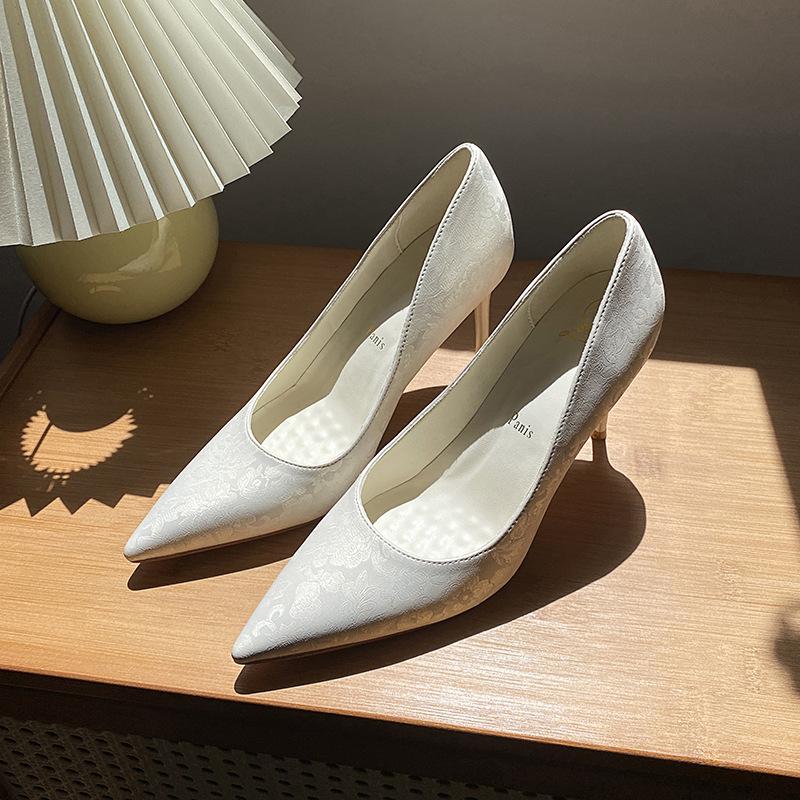 

туфли-стилеты женские новые с юбкой ципао универсальные остроносые туфли на высоком каблуке женские 40