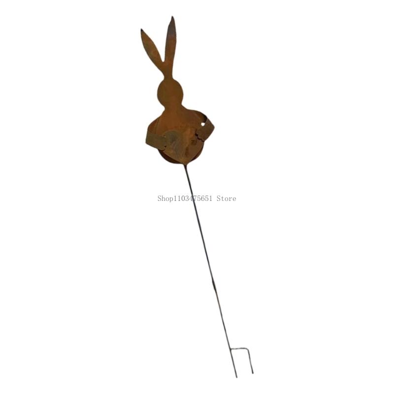 Rabbit Silhouettes Garden Decoration Bunnies Yard Signs Plant Pot For Easters