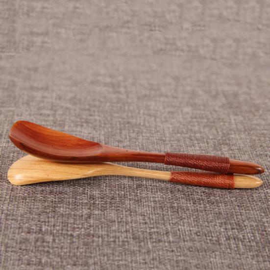 8cm Wooden Wood Spoon Soup Teaspoon Catering Kitchen Cooking Utensil Tool Gift