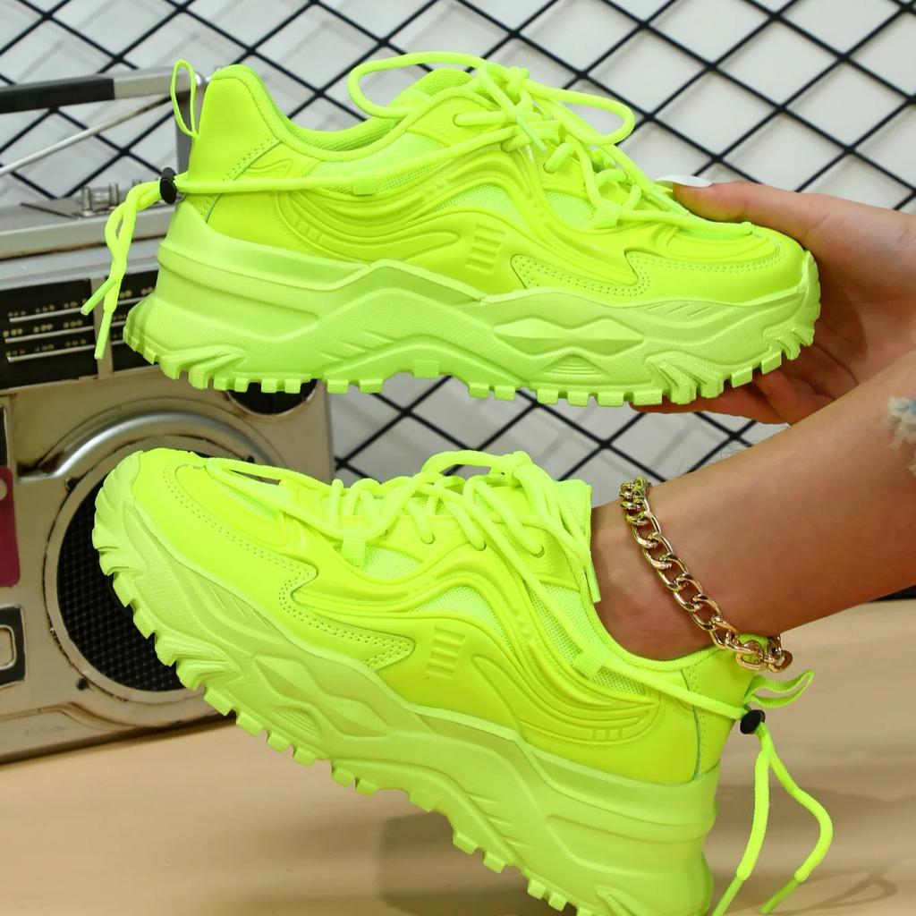 Chunky Sneakers Fashion Running Sports Shoes Women Platform Shoes Men Breathable Casual Sneakers Thick Sole Outdoor Footwear