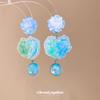 Silver Needle Resort Resin Marbled Gradient Earrings - High-End Dopamine Personality Niche Jewelry for Women