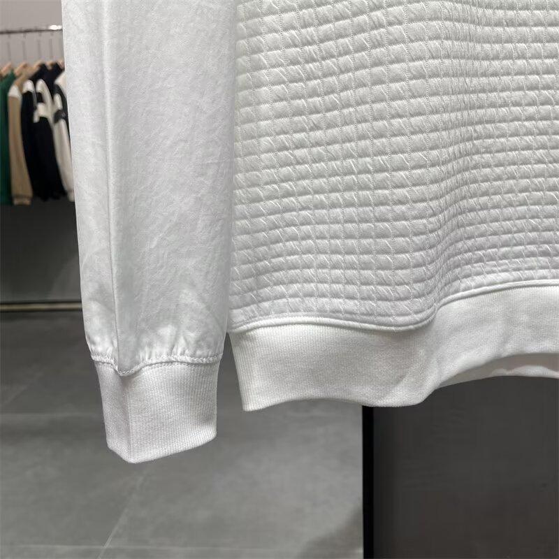 Pánská japonská retro vaflová mikina - Korejský styl, Módní ležérní volný střih, Pulovr s kulatým výstřihem