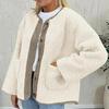 Women's Warm Winter Coats Casual Long Sleeve Button Up Fuzzy Sherpa Fleece Jackets Outerwear