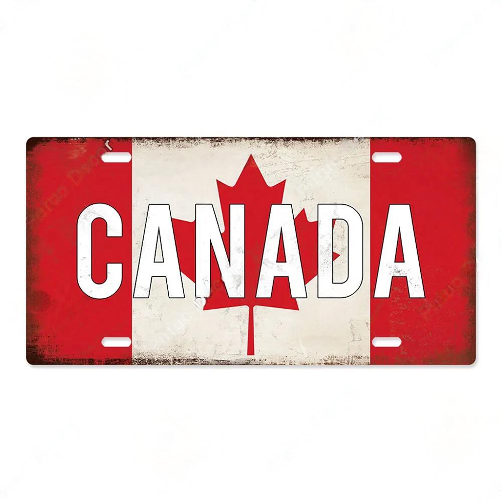 FJ Country National Flag Metal TinSigns Decor License Plate Plaque Metal Vintage Home Wall Decoration for Bar Pub Man Cave