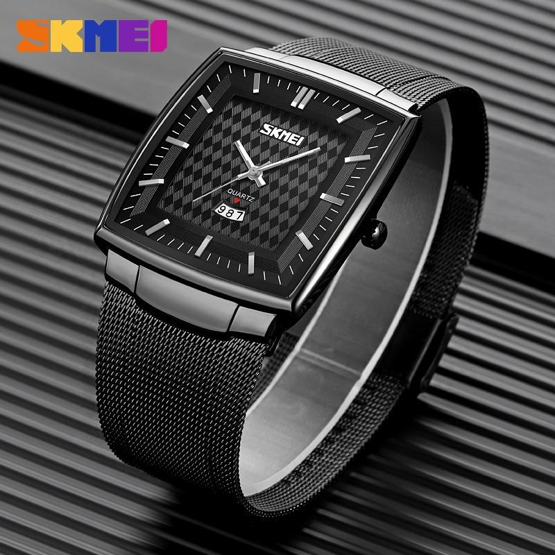 Fashion Trend Watch Men's Simple Casual Square Dial Calendar Waterproof Quartz Watch