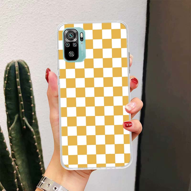 Retro Classic Chess Board Grid Phone Case For Xiaomi Redmi Note 13 14 15 Pro Plus 12S 12 14S 11S 11E 10 10S 11 11T 5G 4G Cover C