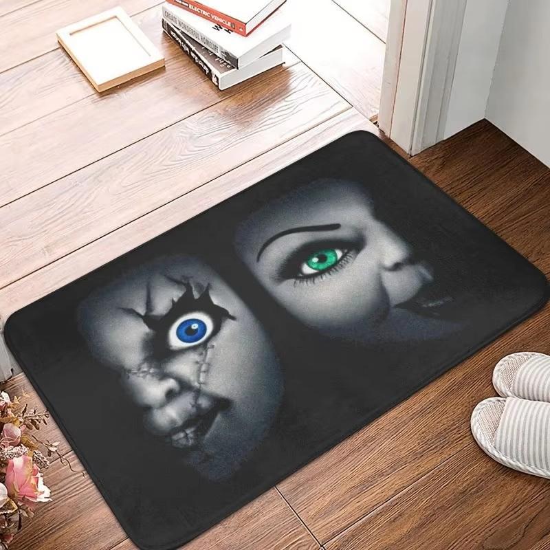 Face Horror Short Film Rug Halloween Rug Living Room Carpet Home Decor Entrance Door Mat Rug Halloween Chucky Front Floor Door