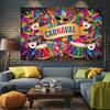 2D Carnaval Mardi Gras Backdrop Colorful Feather Mask Party Background Cloth