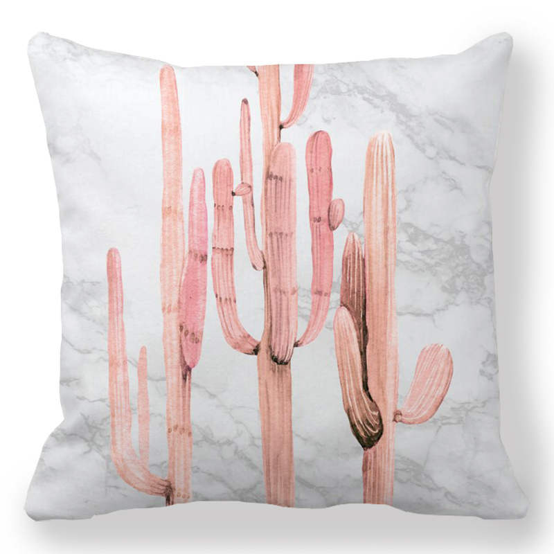 Indoor Home Bedroom Sofa Bed Chair Pillow Suite Room Aesthetic Art Cactus Succulent Plant Pillowcase