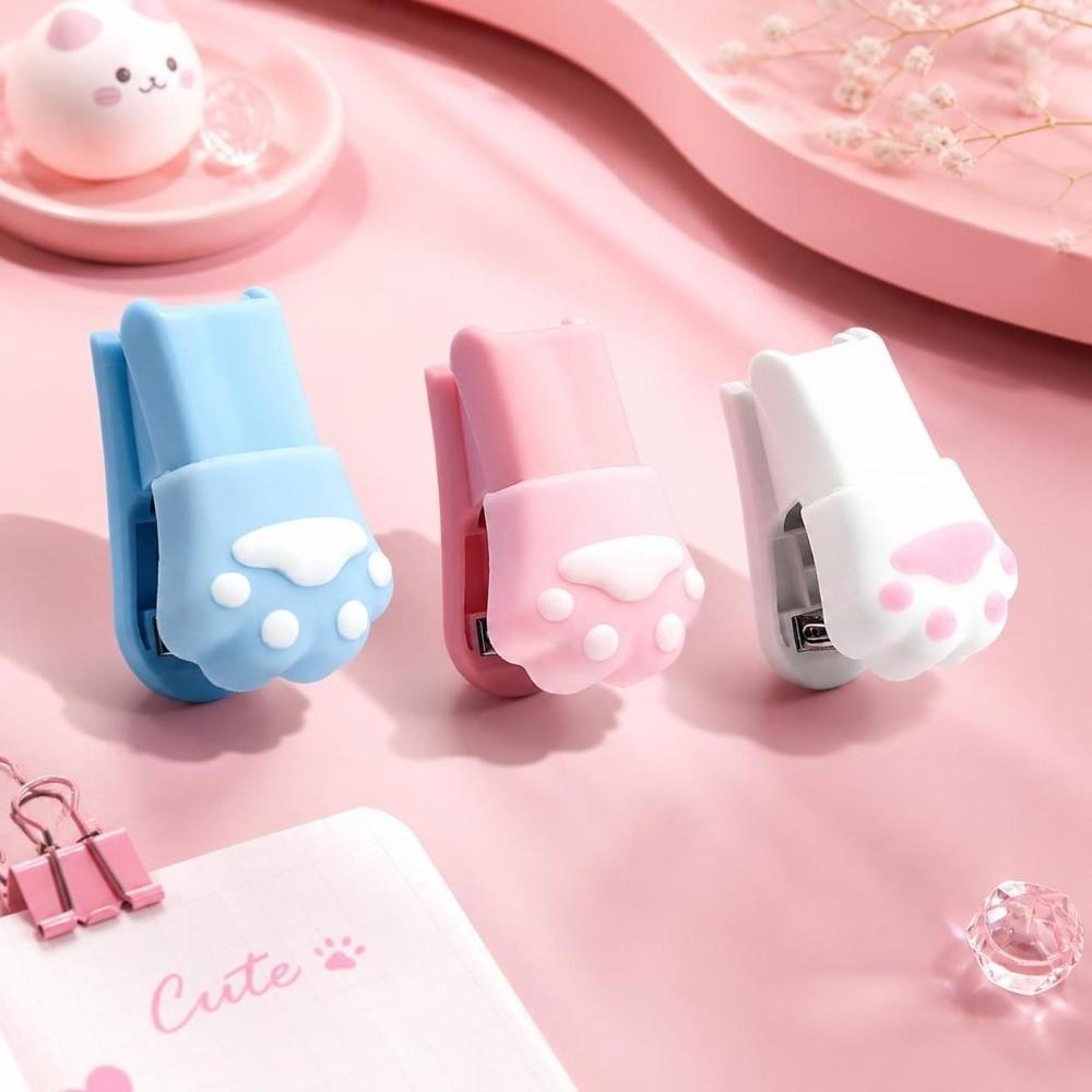 Cute Design Cat Paw Stapler Multifunctional Cat Claw Stapler Binding Machine Mini Stapler Set  Home