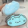 Large Capacity Pen Storage Bag Cat Print Pen Organizer Bag Fashion Plush Pencil Case  Children