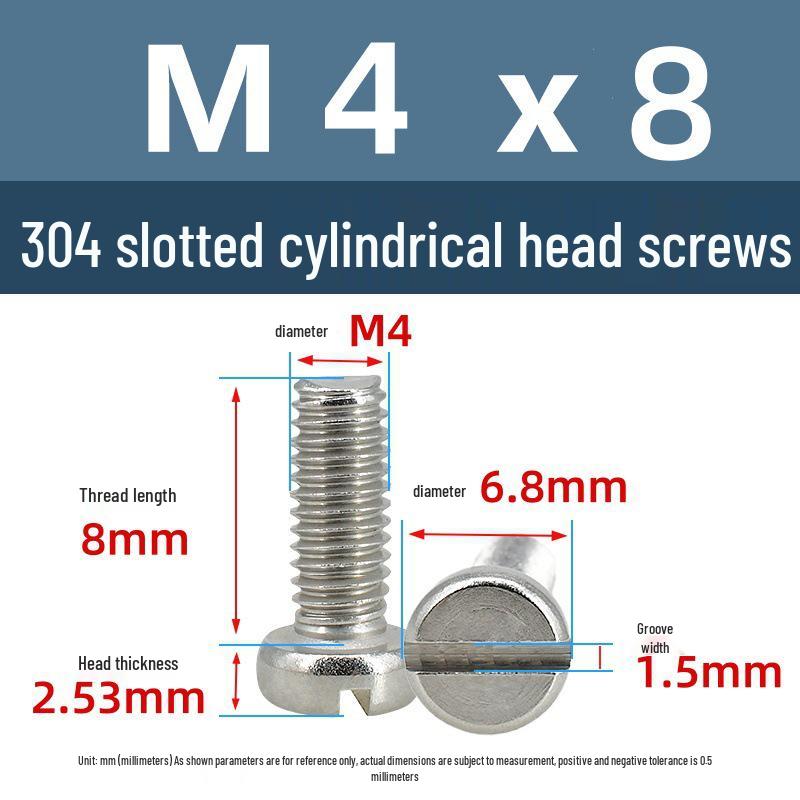 Yigu 304 Stainless Steel Slotted Pan Head Screws M1.6-M10