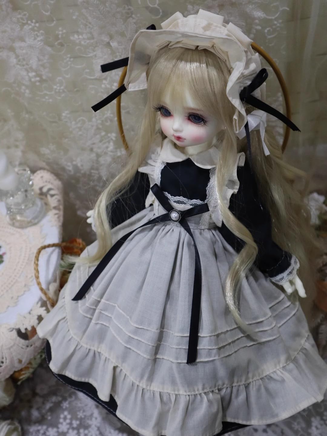 

HAMRETHYPPZ 14 16 13 BJD Кукла на шаровых шарнирах Платье, Костюм для куклы, Наряд горничной, Юбка горничной, Милая юбка с бабочками, Милая юбка принцессы (Голова и Тело Нет