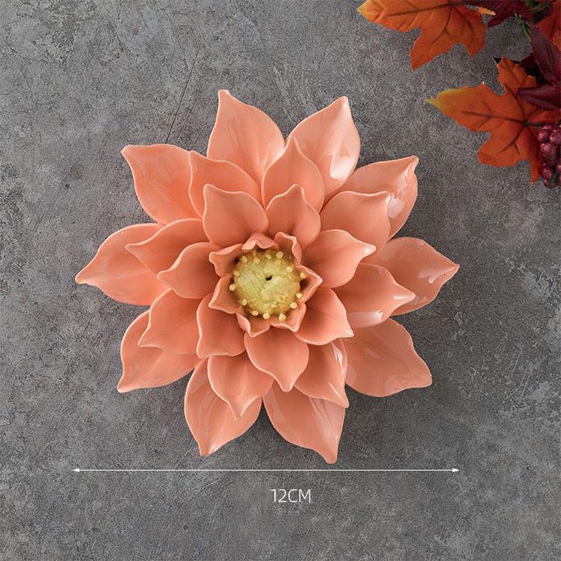Modern 3D Ceramic Flower Wall Mural Decoration Home Bedroom Porch Wall Sticker Ornaments Office Lobby Club Wall Accessories Item