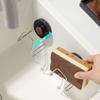 Suction Cup Sponge Holder Quick Drain Sponge Organizer Stainless Steel Removable Sponge Drying Rack for Kitchen Sink Bathroom