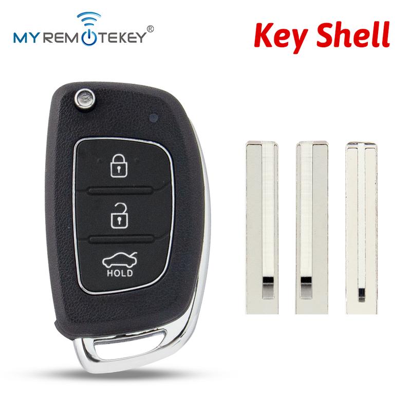 MYREMOTEKEY FCC ID RKE-4F08 Flip Remote Key Shell for Hyundai Santa Fe Accent 3 Button