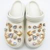 Luxury Designer Shoe Charm for Crocs DIY Vintage Metal Rhinestones Shoe Decoration Buckle for Croc Charms Hole Shoes Accessorie
