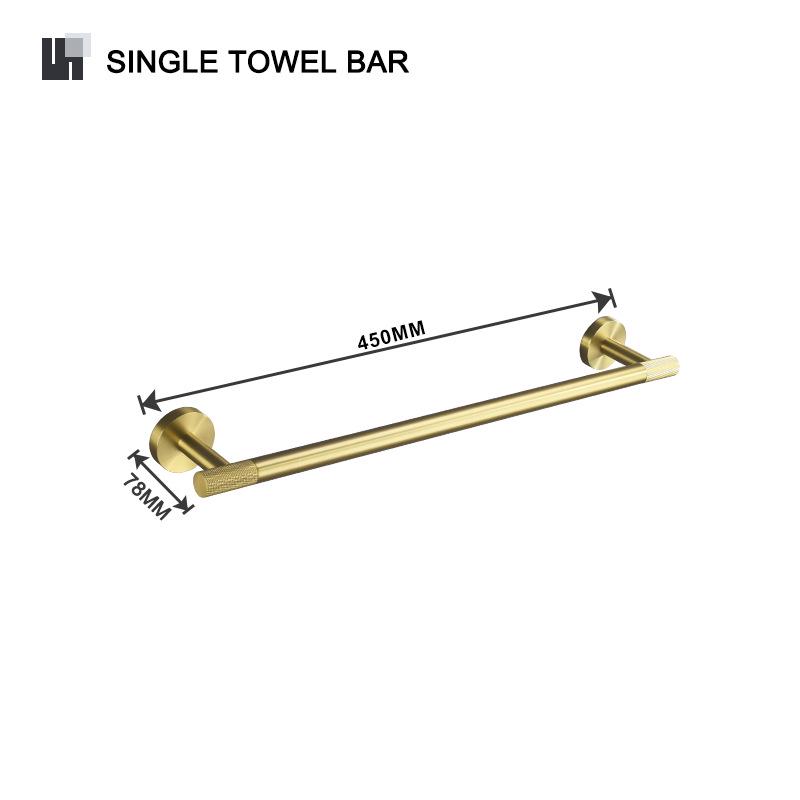 European Luxury Brass Bathroom Set: Knurled Towel Bar, Tissue Holder, Coat Hook, Toilet Brush, Soap Dispenser, Towel Ring.