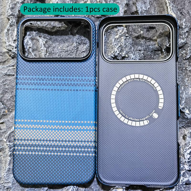 

Чехол для телефона Magsafe из углеродного волокна и арамида для IPhone 17 Pro Max, магнитный, с магнитами, для беспроводной зарядки, ударопрочный, защитный чехол Choose Your Model&iPhone17 Pro