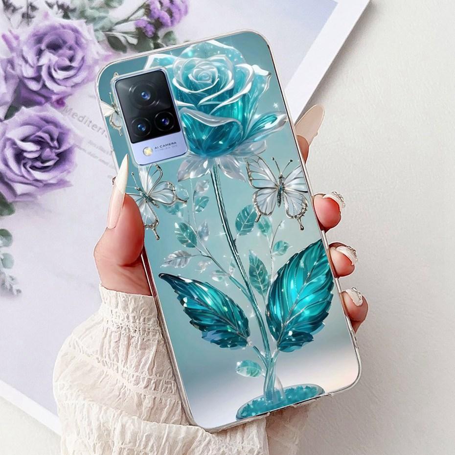 Cute Painting Phone Case For Vivo V21 V21e 4G 5G Soft Silicone TPU Back Covers For Vivo V21s V21 V21E Cases Bumpers