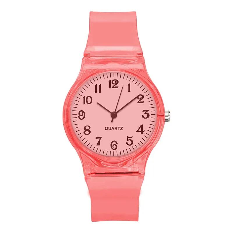 Colorful Transparent Strap Children's Watches Simple Sports Multi-color Wristwatch Unisex Quartz Watches for Kids Gifts reloj