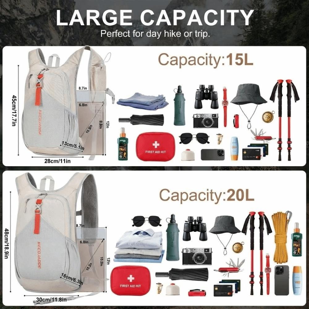 High Quality 15L Hiking Backpack Lightweight Foldable Small Backpack Compact Multiple Pockets Ultralight Hiking Daypack Hiking