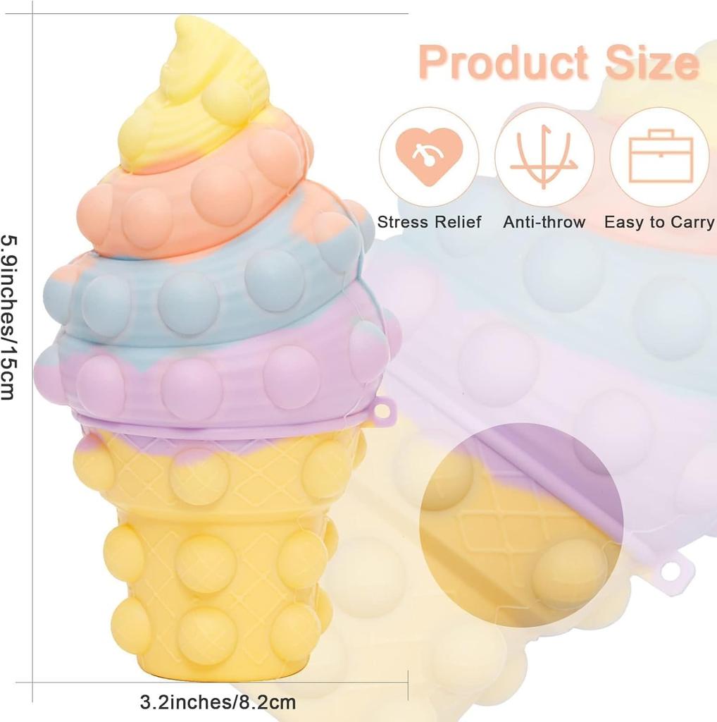 3D Ice Cream Fidget Toys, Sensory Pop Stress Ball Sensory Anxiety Stress Reliever for Teens Adults Presents Girls Boys Toddler