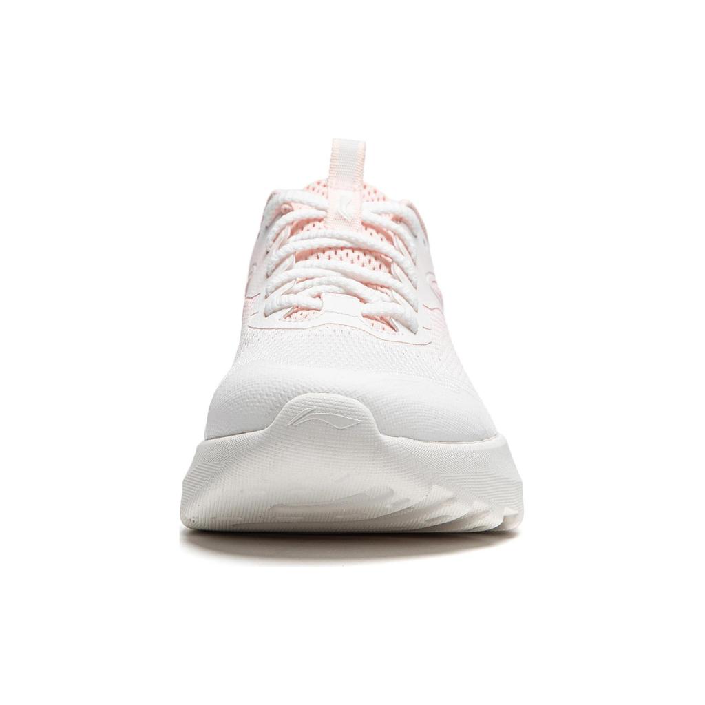 New LiNing Cushioned Wear-Resistant Lightweight Low-Top Casual Shoes Women's White Pink AGLU260-4