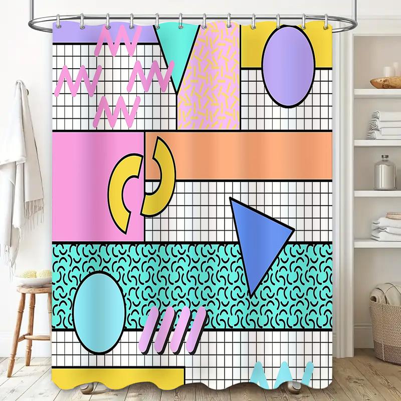 Unique Abstract Shower Curtain Modern Art Bathroom Decor Waterproof Fabric Liner Set Home Textile Tapestry Wall Hanging