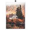 Deer Fox Cabin Flowers Leaves Autumn Landscape Posters Prints Canvas Painting Nordic Wall Art Pictures For Living Room Decor