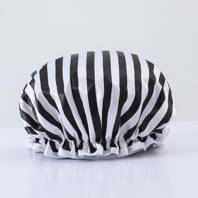 Double-Layer Waterproof Adult Bath & Hair Cap - Makeup, Kitchen, Anti-Oil, Thickened; Customizable Logo