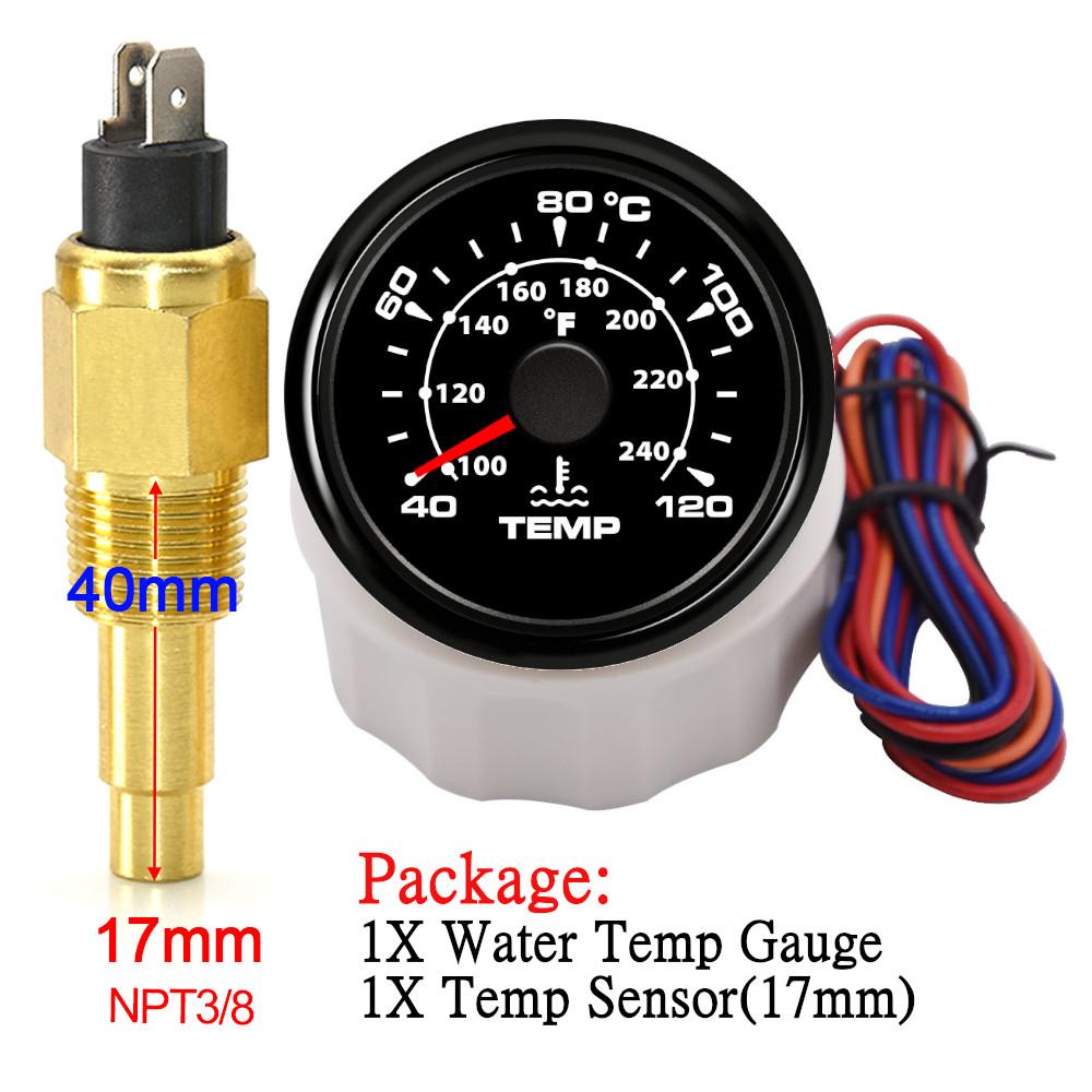 Customized10mm 14mm 17mm 21mm Temperature Sensor+52mm Water Temperature Gauge Universal for Boat Car Auto Motorcycle Thermometer