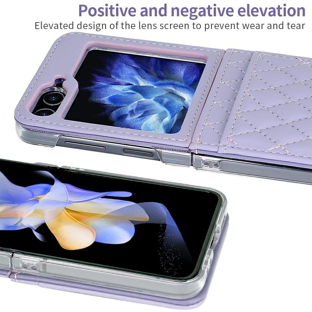 For Samsung Galaxy Z Flip7 FE 5G/Z Flip6 5G Case with Strap Card Slot PU+PC Phone Back Cover